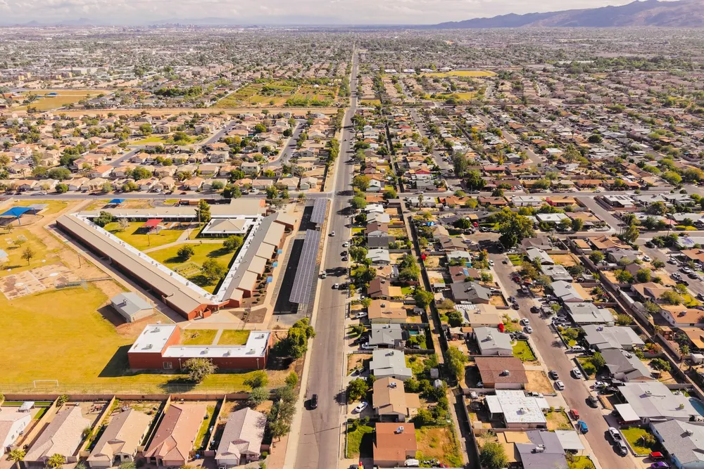 Vue aérienne d'un quartier résidentiel de la région de Phoenix